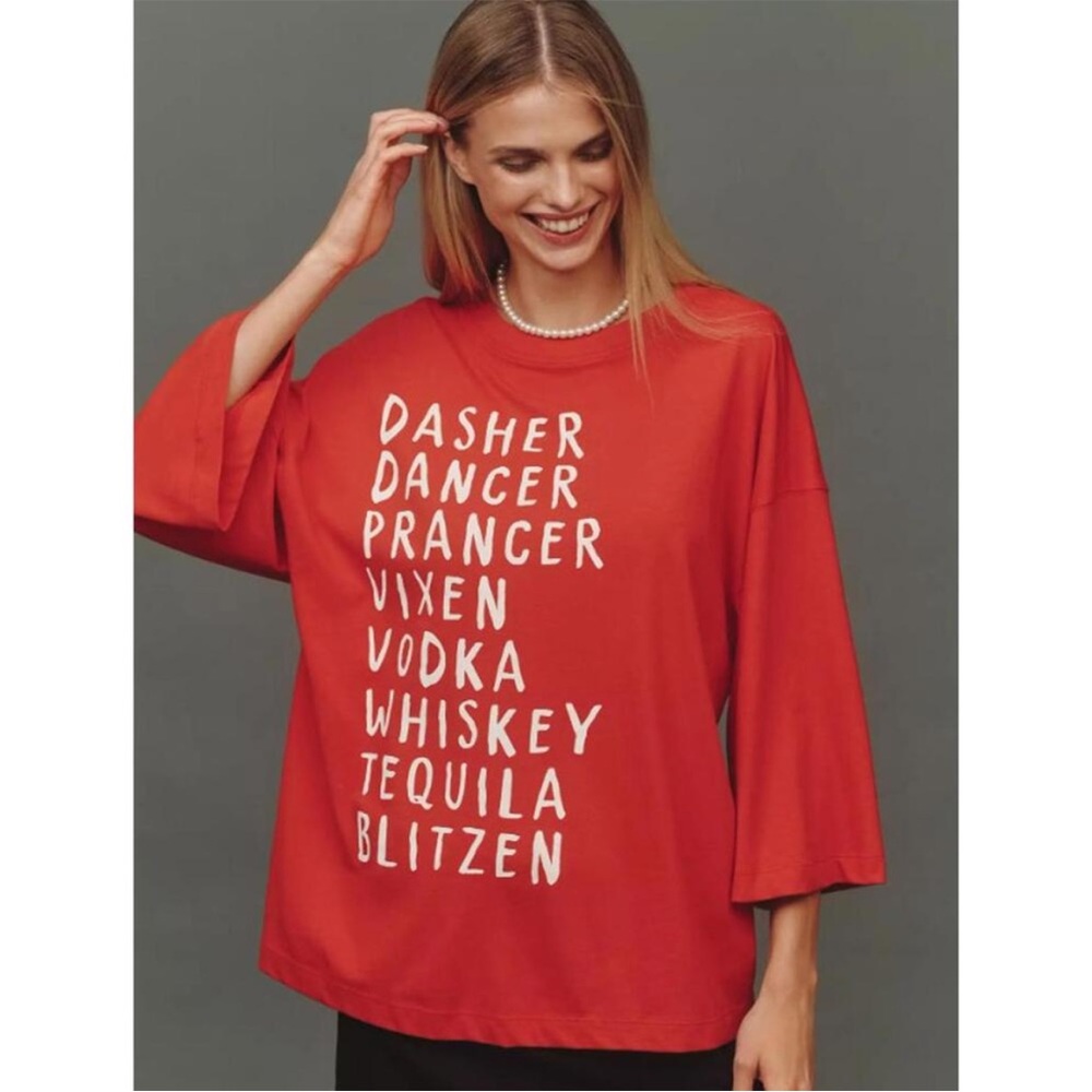 Anthropologie NWT Maeve x Daniela Berkhout Vintage Slouchy Graphic Tee